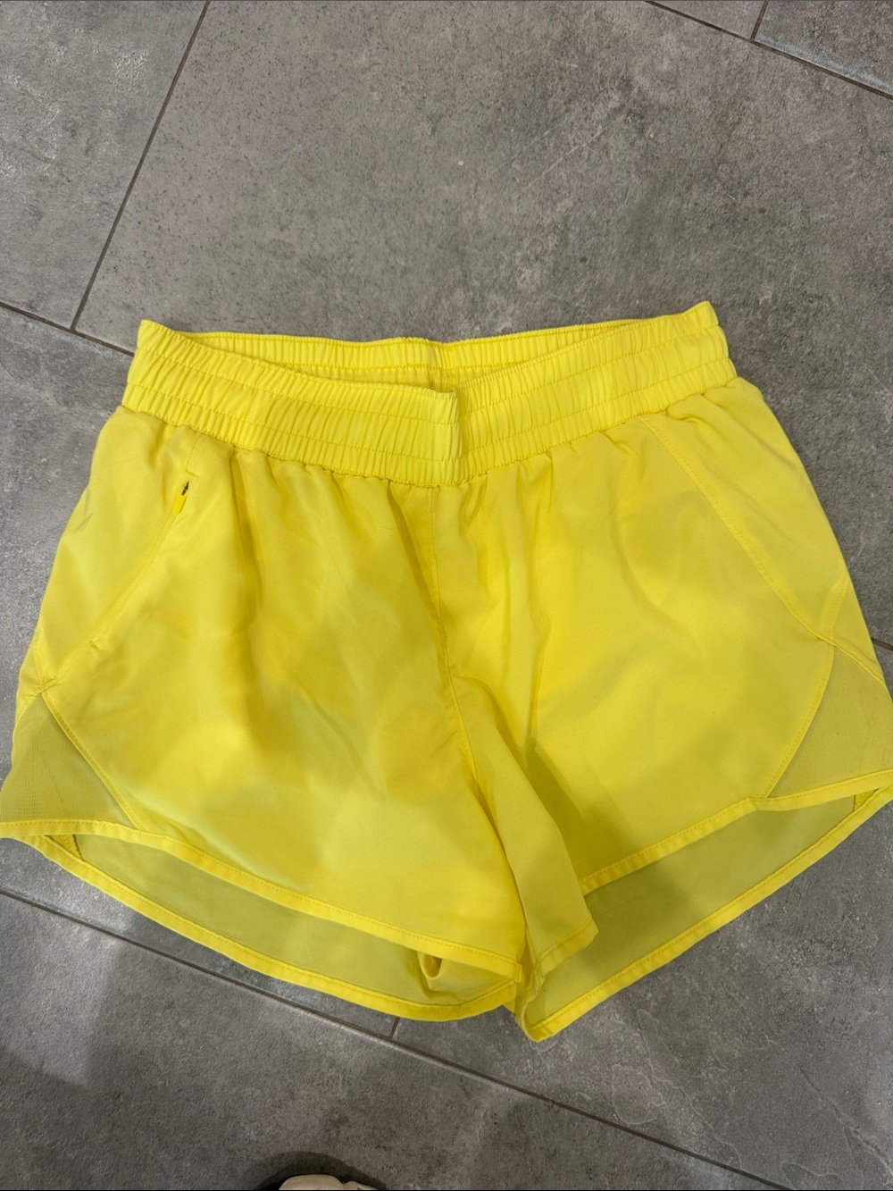 all in motion Bright Yellow Athletic Mesh-Layer Shorts